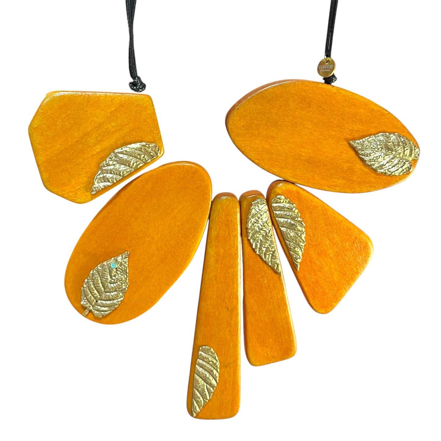Collana legno e fogliette Slim
