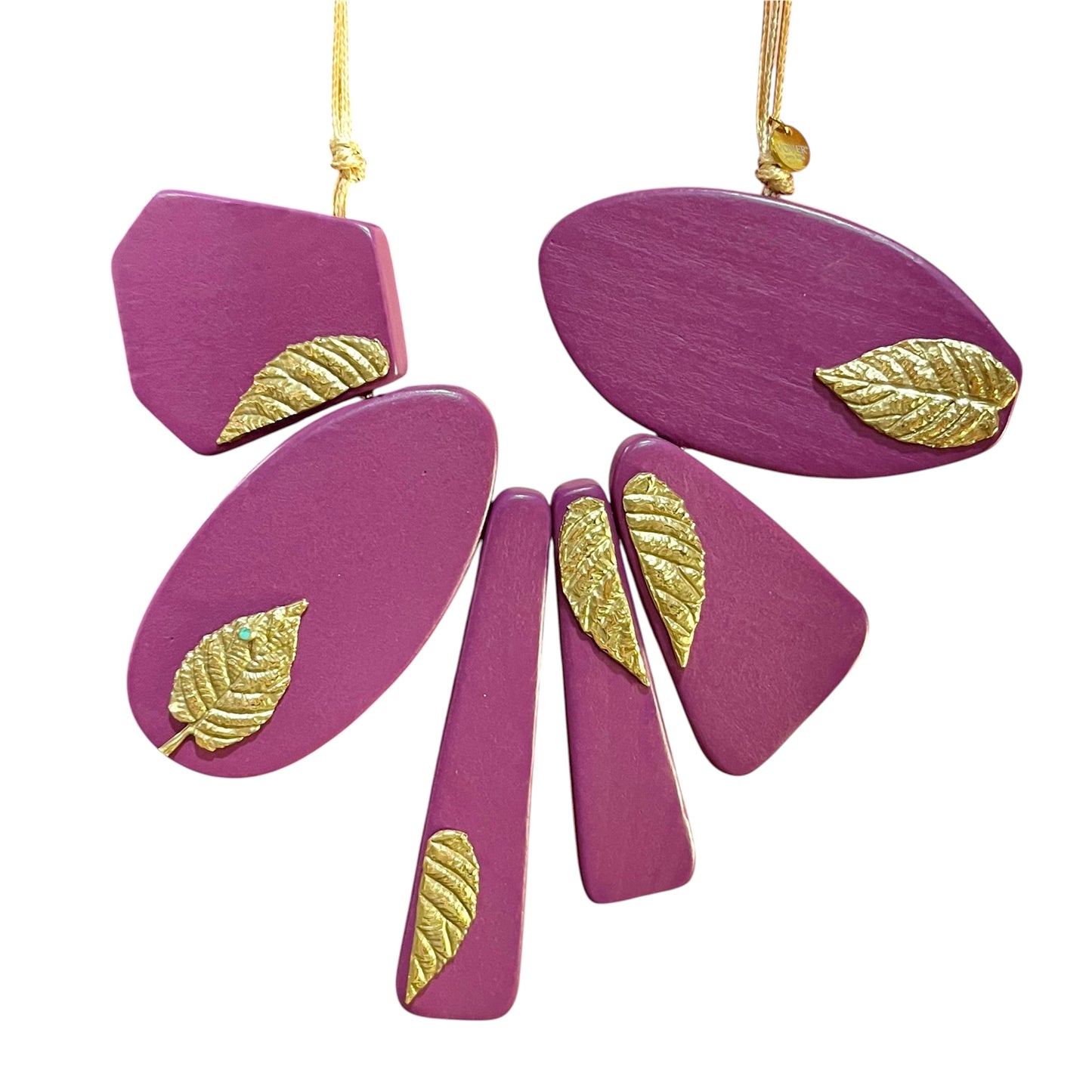 Collana legno e fogliette Slim