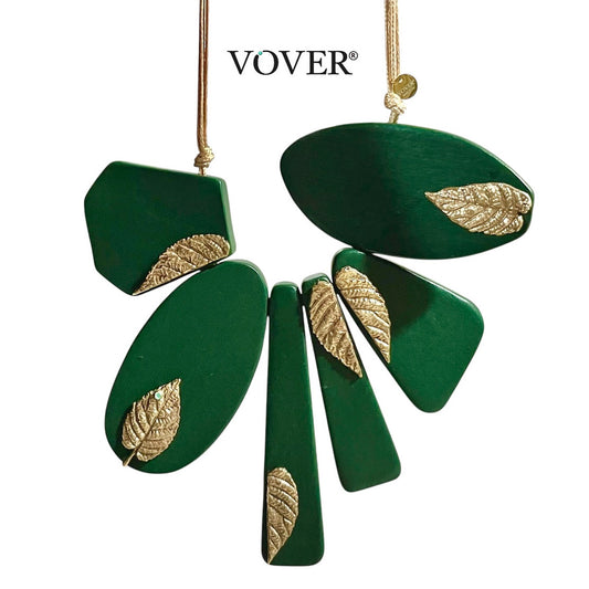 Collana legno e fogliette Slim