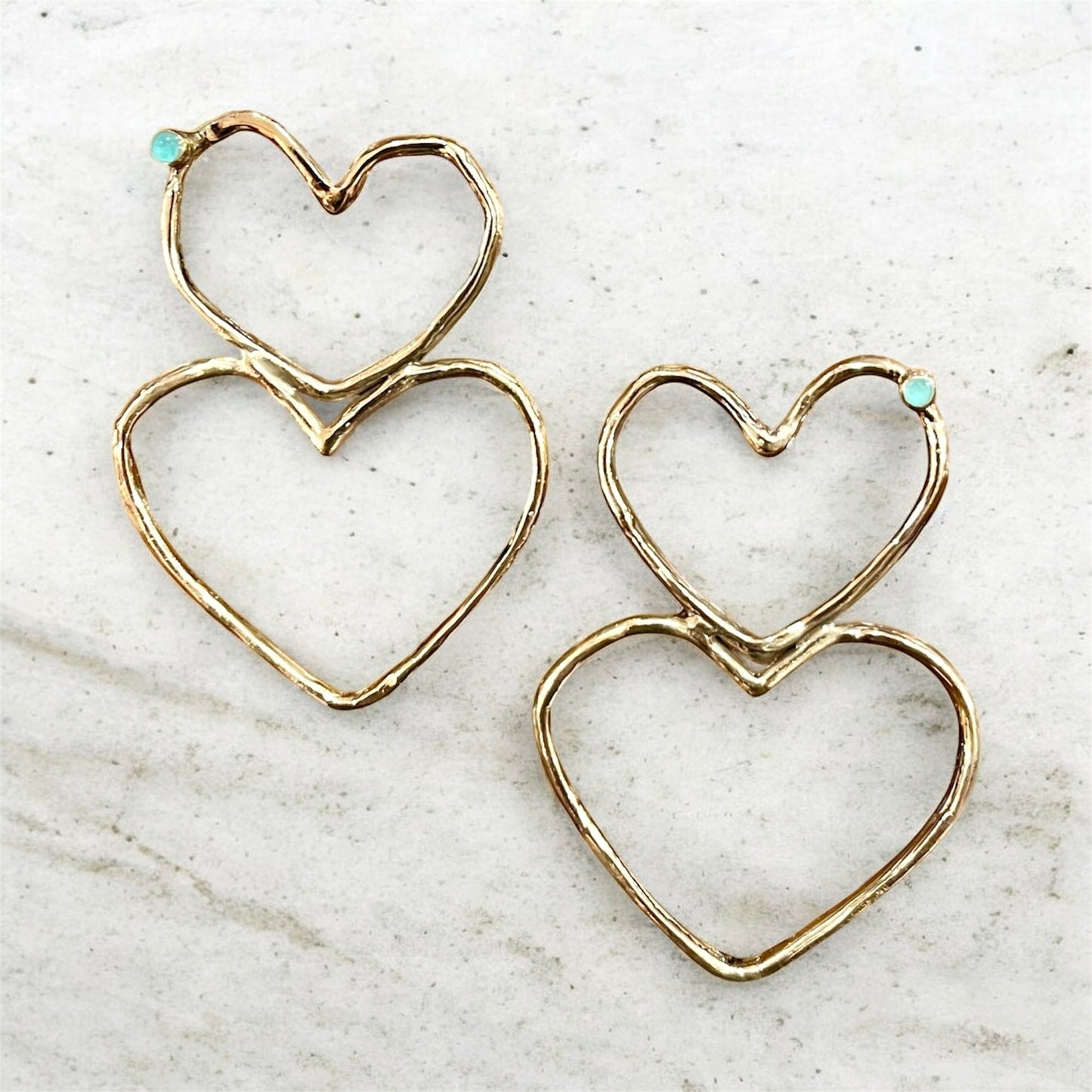 Orecchini doppio cuore