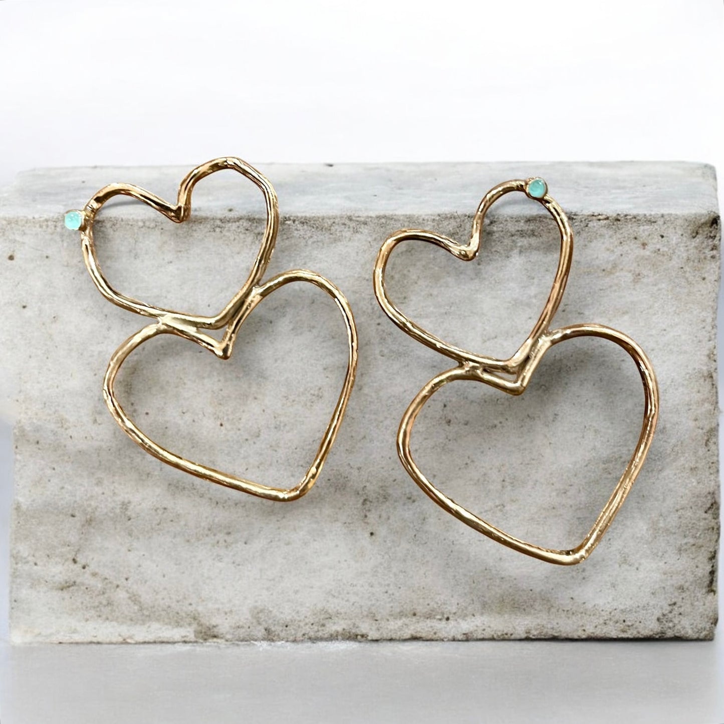 Orecchini doppio cuore