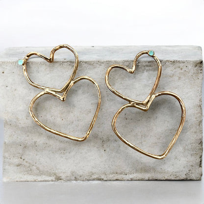 Orecchini doppio cuore