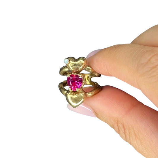 Anello cuore rosso